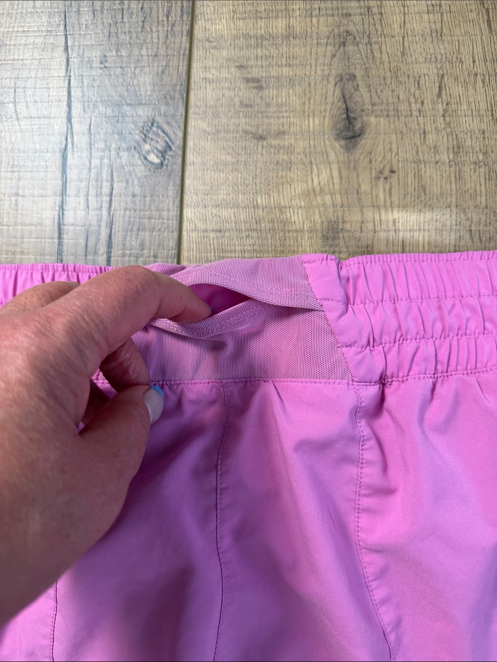 Nike Women's Dri-FIT Mid-Rise Pink Athletic Lined Shorts Rear Pocket Size XL - Picture 7 of 11